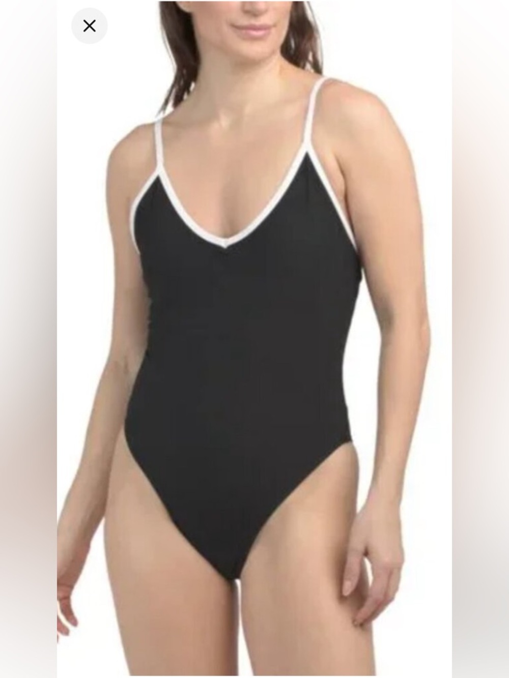 Wilo the Label Contrasting One-Piece Swimsuit – Black n white